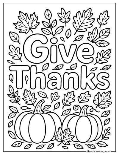 Thankful Words Coloring Page