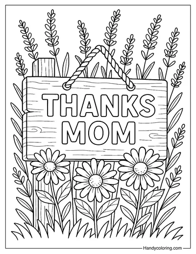 Thanks Mom Coloring Page
