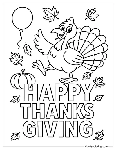 Thanksgiving Banner Coloring Page