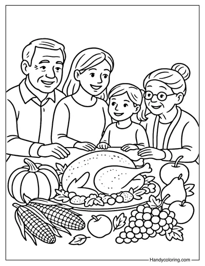 Thanksgiving Harvest Coloring Page