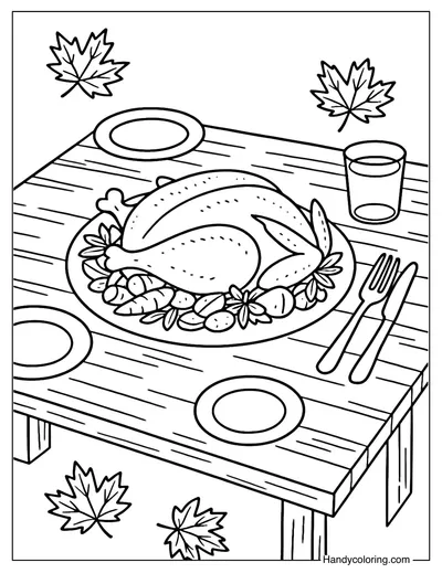Thanksgiving Roast Coloring Page