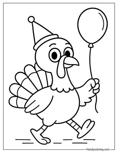 Thanksgiving Turkey Parade Coloring Page