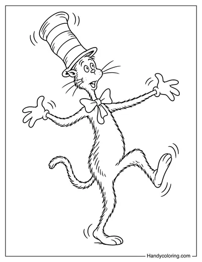 The Cat in the Hat Balancing on One Foot