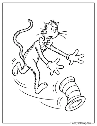 The Cat in the Hat Chasing His Rolling Hat