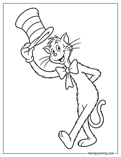 The Cat in the Hat Taking Off His Hat and Bowing