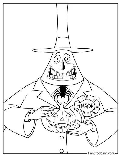 The Mayor Holding a Halloween Pumpkin