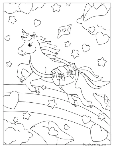 The Unicorn Postman Coloring Sheet