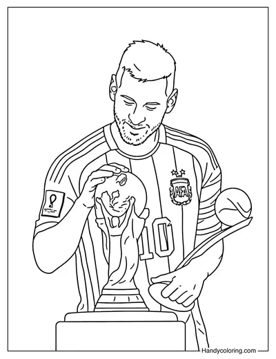 The World Champion Coloring Page Lionel Messi