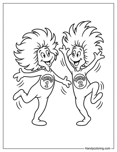 Thing 1 and Thing 2 Striking a Silly Pose