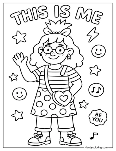 This Is Me - Quirky but Kind Coloring Page