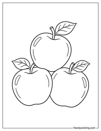 Three Apples Stacked Together