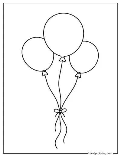 Three Balloons Coloring Page
