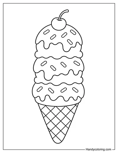 Three Scoop Ice Cream Cone