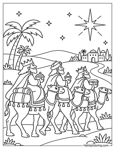 Three Wise Men Following the Star