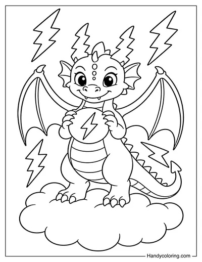 Thunder Dragon Holding a Lightning Orb