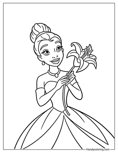 Tiana Holding Flower