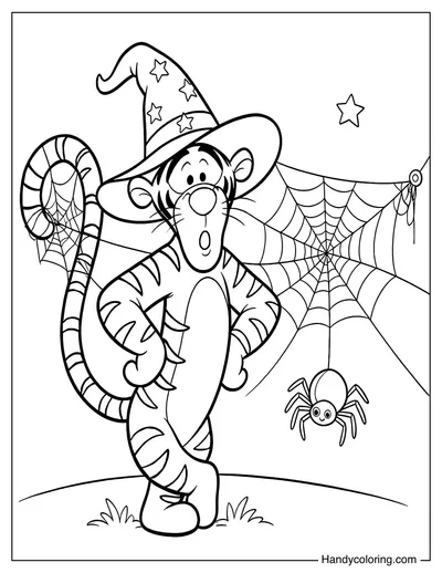 Tigger with Halloween Spider Web
