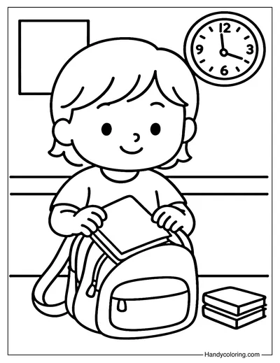 Time to Pack Coloring Page