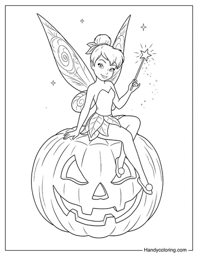Tinker Bell with Jack-o'-Lantern