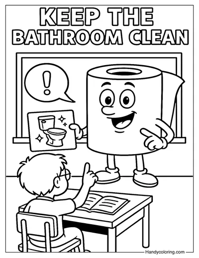 Toilet Paper Teacher Coloring Page