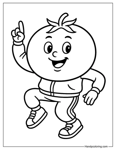 Tomato Cartoon Dancing To Color