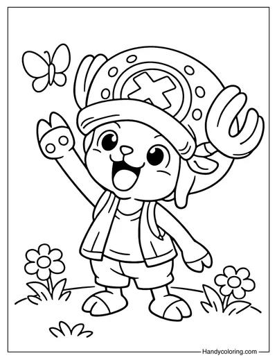 Tony Tony Chopper Catching a Butterfly