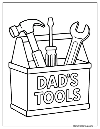 Toolbox for Dad Coloring Page