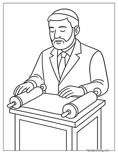 Torah Reading Ceremony Coloring Page
