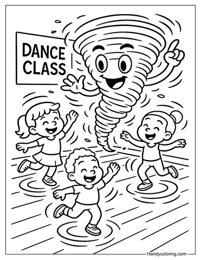 Tornado Dance Class Coloring Page