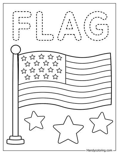 Trace the Word FLAG