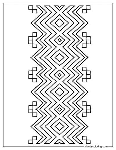Traditional Embroidery Pattern Coloring Page