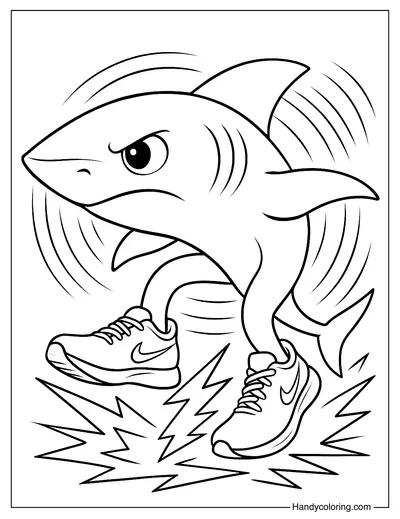 Tralalero Tralala Breaks the Sound Barrier Coloring Page