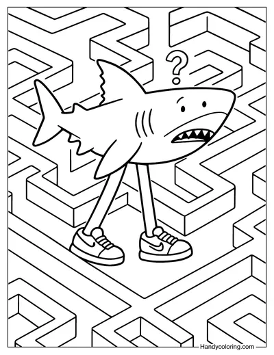 Tralalero Tralala Find a Way Out Coloring Page
