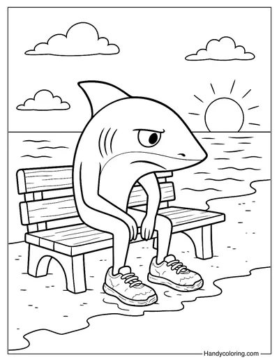 Tralalero Tralala in Quiet Echoes Coloring Page