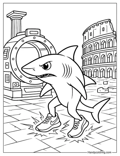 Tralalero Tralala Time Traveler Coloring Page