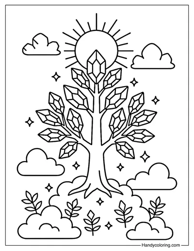 Tree of Light Coloring Page