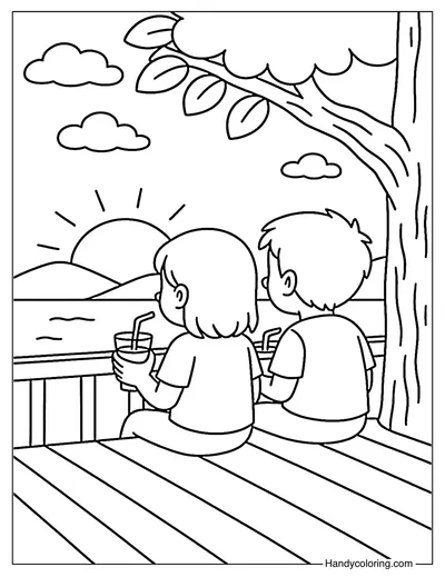 Treehouse Friends Coloring Page