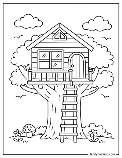 Treehouse with Simple Balcony
