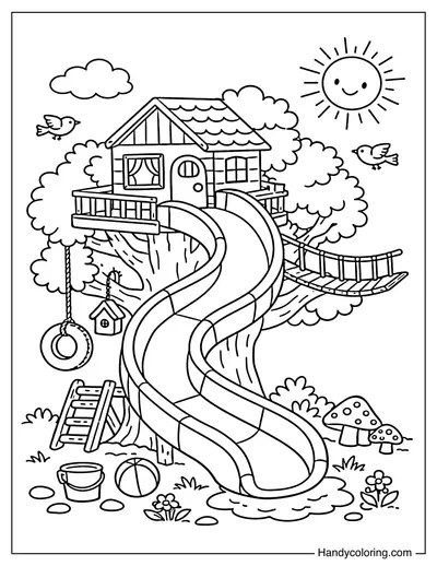 Treehouse with Slide
