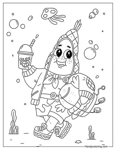 Trendy Patrick Coloring Page