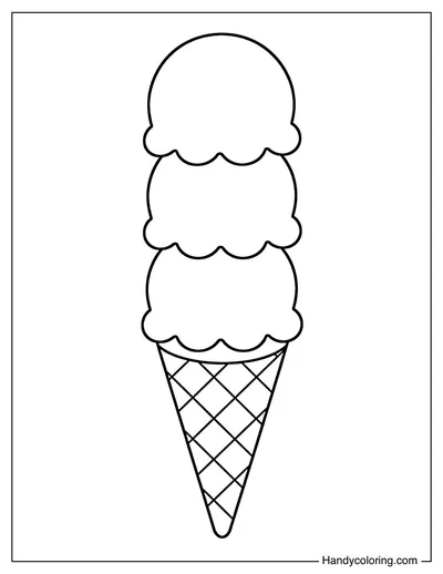 Triple Scoop Ice Cream in a Cone
