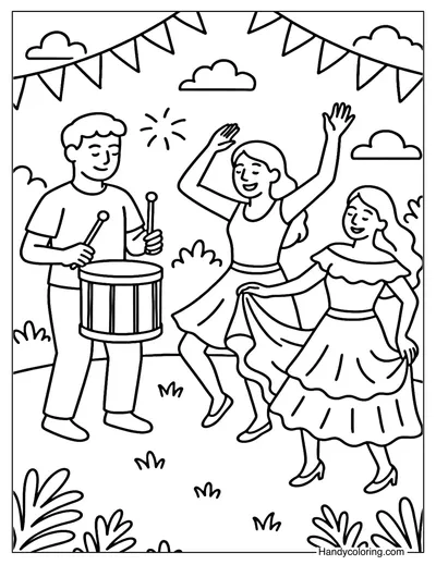 Tropical Festival Coloring Page