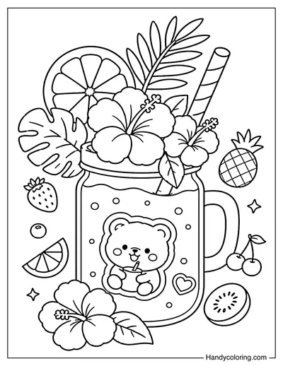 Tropical Flower Smoothie Jar