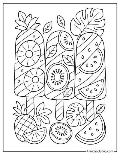 Tropical Fruit Popsicle Set