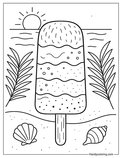 Tropical Wave Popsicle Coloring Page