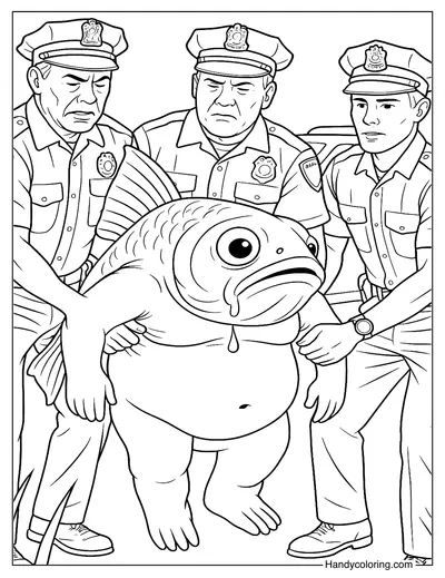 Troppa Trippa Caught by Police Coloring Page