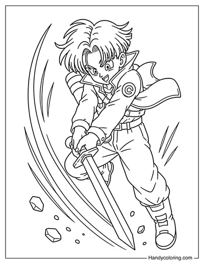 Trunks Swinging Sword