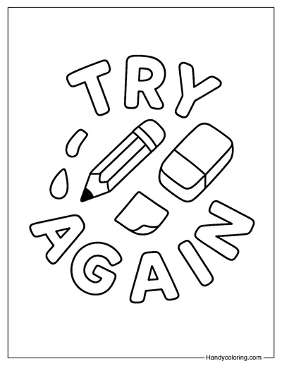 Try Again Coloring Page
