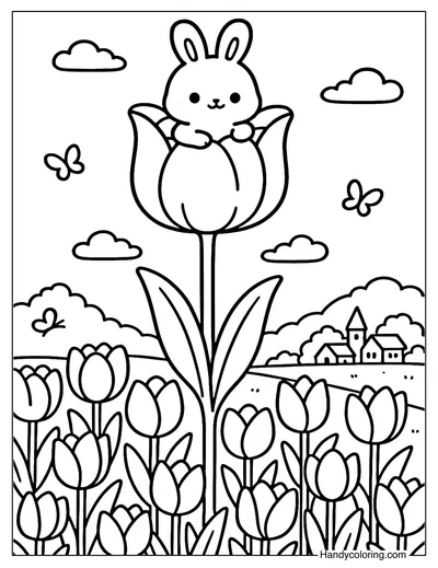 Tulip Tower Coloring Page