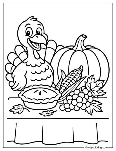 Turkey Feast Coloring Page